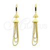 Sterling Silver Long Earring, Polished, Golden Finish, 02.186.0174