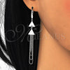 Sterling Silver Long Earring, Polished, Rhodium Finish, 02.186.0174.1