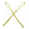 Sterling Silver Long Earring, Polished, Golden Finish, 02.186.0175