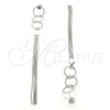 Sterling Silver Long Earring, Polished, Rhodium Finish, 02.186.0175.1