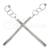 Sterling Silver Long Earring, Polished, Rhodium Finish, 02.186.0175.1