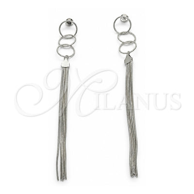 Sterling Silver Long Earring, Polished, Rhodium Finish, 02.186.0175.1