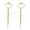 Sterling Silver Long Earring, Polished, Golden Finish, 02.186.0176