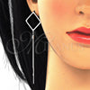 Sterling Silver Long Earring, Polished, Rhodium Finish, 02.186.0176.1