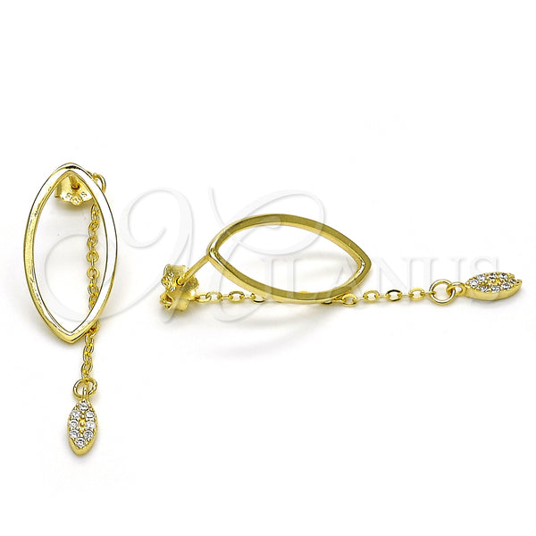 Sterling Silver Ring — Long Earring with White Micro Pave Polished 02. — main product view — SKU 125301 | Plata 925 anillo — Long Earring with blanco Micro Pave pulido 02. — SKU 125301