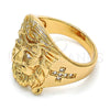 Oro Laminado Mens Ring, Gold Filled Style Jesus and Cross Design, with White Cubic Zirconia, Polished, Golden Finish, 01.283.0004.12 (Size 12)