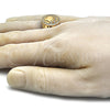 Oro Laminado Mens Ring, Gold Filled Style Crown Design, with White Cubic Zirconia, Polished, Golden Finish, 01.283.0005.10 (Size 10)