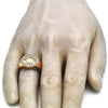Oro Laminado Mens Ring, Gold Filled Style Crown Design, with White Cubic Zirconia, Polished, Golden Finish, 01.283.0005.11 (Size 11)