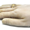 Oro Laminado Mens Ring, Gold Filled Style Crown Design, with White Cubic Zirconia, Polished, Golden Finish, 01.283.0005.12 (Size 12)