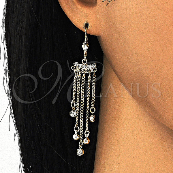 Gold Filled Ring — Long Earring with White Crystal Polished 02. — alternate product view — SKU 125319 | Oro Laminado anillo — Long Earring with cristal blanco pulido 02. — SKU 125319