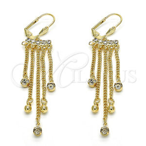Gold Filled Ring — Long Earring with White Crystal Polished 02. — main product view — SKU 125319 | Oro Laminado anillo — Long Earring with cristal blanco pulido 02. — SKU 125319