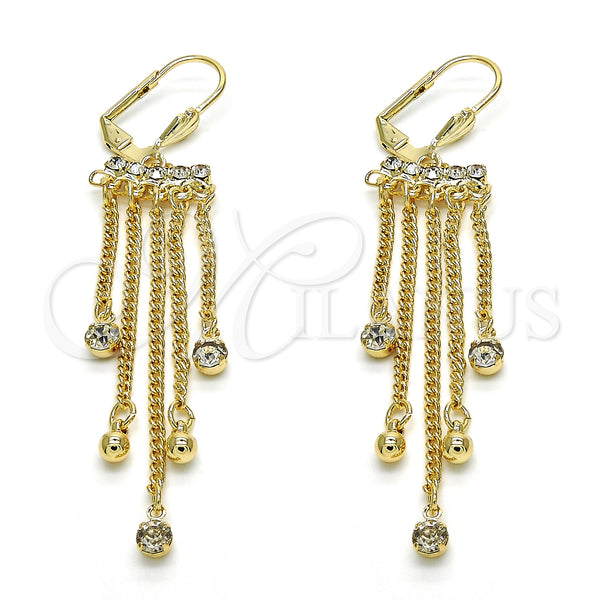 Gold Filled Ring — Long Earring with White Crystal Polished 02. — main product view — SKU 125319 | Oro Laminado anillo — Long Earring with cristal blanco pulido 02. — SKU 125319