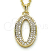 Oro Laminado Fancy Pendant, Gold Filled Style with White Cubic Zirconia, Polished, Golden Finish, 05.185.0020
