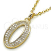 Oro Laminado Fancy Pendant, Gold Filled Style with White Cubic Zirconia, Polished, Golden Finish, 05.185.0020