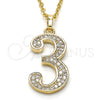Oro Laminado Fancy Pendant, Gold Filled Style with White Cubic Zirconia, Polished, Golden Finish, 05.185.0023