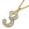 Oro Laminado Fancy Pendant, Gold Filled Style with White Cubic Zirconia, Polished, Golden Finish, 05.185.0023