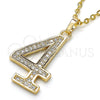 Oro Laminado Fancy Pendant, Gold Filled Style with White Cubic Zirconia, Polished, Golden Finish, 05.185.0024