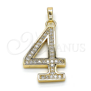 Gold Filled Pendant — Fancy Pendant with White Cubic Zirconia Polished 05. — main product view — SKU 125339 | Oro Laminado dije — elegante Pendant with blanco Cubic Zirconia pulido 05. — SKU 125339