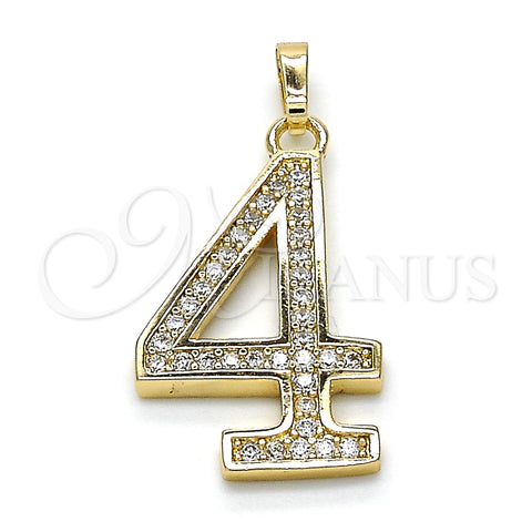 Oro Laminado Fancy Pendant, Gold Filled Style with White Cubic Zirconia, Polished, Golden Finish, 05.185.0024