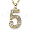 Oro Laminado Fancy Pendant, Gold Filled Style with White Cubic Zirconia, Polished, Golden Finish, 05.185.0025