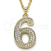 Oro Laminado Fancy Pendant, Gold Filled Style with White Cubic Zirconia, Polished, Golden Finish, 05.185.0026