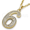 Oro Laminado Fancy Pendant, Gold Filled Style with White Cubic Zirconia, Polished, Golden Finish, 05.185.0026