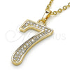 Oro Laminado Fancy Pendant, Gold Filled Style with White Cubic Zirconia, Polished, Golden Finish, 05.185.0027