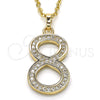 Oro Laminado Fancy Pendant, Gold Filled Style with White Cubic Zirconia, Polished, Golden Finish, 05.185.0028