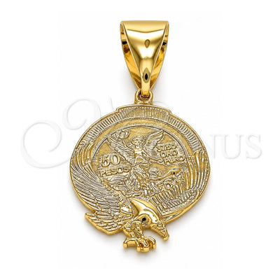Oro Laminado Religious Pendant, Gold Filled Style Angel Design, Polished, Golden Finish, 05.09.0073