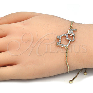 Gold Filled Bracelet — Adjustable Bolo Bracelet Elephant Design with Garnet and — main product view — SKU 125434 | Oro Laminado brazalete — Adjustable Bolo Bracelet Elephant diseño with Garnet and — SKU 125434