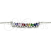 Rhodium Gold Filled Pendant Necklace, with Multicolor Cubic Zirconia, Polished, Rhodium Finish, 04.341.0006.1.20 (01 MM Thickness, 20 Inches Length)