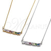 Rhodium Gold Filled Pendant Necklace, with Multicolor Cubic Zirconia, Polished, Rhodium Finish, 04.341.0006.1.20 (01 MM Thickness, 20 Inches Length)