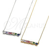 Rhodium Gold Filled Pendant Necklace, with Multicolor Cubic Zirconia, Polished, Rhodium Finish, 04.341.0007.1.20 (01 MM Thickness, 20 Inches Length)