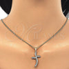 Oro Laminado Pendant Necklace, Gold Filled Style with White Cubic Zirconia, Polished, Golden Finish, 04.284.0014.22 (02 MM Thickness, 22 Inches Length)