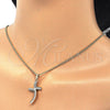 Oro Laminado Pendant Necklace, Gold Filled Style with White Cubic Zirconia, Polished, Golden Finish, 04.284.0014.22 (02 MM Thickness, 22 Inches Length)