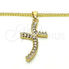 Oro Laminado Pendant Necklace, Gold Filled Style with White Cubic Zirconia, Polished, Golden Finish, 04.284.0014.22 (02 MM Thickness, 22 Inches Length)