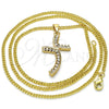 Oro Laminado Pendant Necklace, Gold Filled Style with White Cubic Zirconia, Polished, Golden Finish, 04.284.0014.22 (02 MM Thickness, 22 Inches Length)
