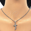 Rhodium Gold Filled Pendant Necklace, with White Cubic Zirconia, Polished, Rhodium Finish, 04.284.0014.4.22 (02 MM Thickness, 22 Inches Length)