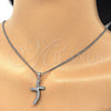Rhodium Gold Filled Pendant Necklace, with White Cubic Zirconia, Polished, Rhodium Finish, 04.284.0014.4.22 (02 MM Thickness, 22 Inches Length)