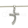Rhodium Gold Filled Pendant Necklace, with White Cubic Zirconia, Polished, Rhodium Finish, 04.284.0014.4.22 (02 MM Thickness, 22 Inches Length)