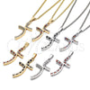 Rhodium Gold Filled Pendant Necklace, with White Cubic Zirconia, Polished, Rhodium Finish, 04.284.0014.4.22 (02 MM Thickness, 22 Inches Length)