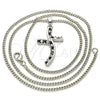 Rhodium Gold Filled Pendant Necklace, with Black and White Cubic Zirconia, Polished, Rhodium Finish, 04.284.0014.6.22 (02 MM Thickness, 22 Inches Length)