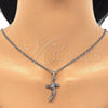 Rhodium Gold Filled Pendant Necklace, with Multicolor Cubic Zirconia, Polished, Rhodium Finish, 04.284.0014.7.22 (02 MM Thickness, 22 Inches Length)