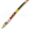 Gold Filled Bracelet — Tennis Bracelet with Multicolor Cubic Zirconia Polished 03. — alternate product view — SKU 125546 | Oro Laminado brazalete — Tennis Bracelet with Multicolor Cubic Zirconia pulido 03. — SKU 125546