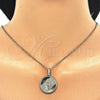 Oro Laminado Religious Pendant, Gold Filled Style Guadalupe Design, Diamond Cutting Finish, Golden Finish, 05.213.0052