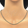 Oro Laminado Basic Necklace, Gold Filled Style Miami Cuban Design, Polished, Golden Finish, 04.213.0095.22 (Thickness, 22 Inches Length)