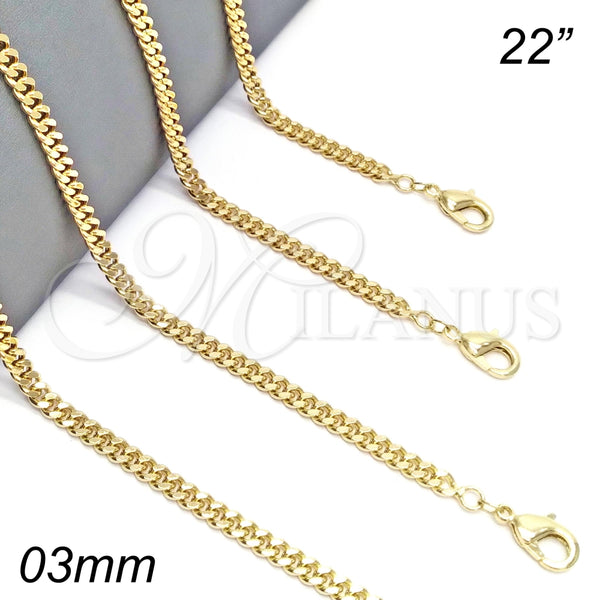 Gold Filled Necklace — Basic Necklace Miami Cuban Design Polished 04. Thickness — main product view — SKU 125559 | Oro Laminado collar — básico Necklace Miami Cuban diseño pulido 04. Thickness — SKU 125559
