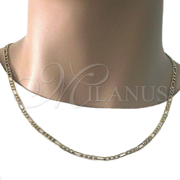 Gold Filled Necklace — Basic Necklace Figaro Design Polished 04. 04 MM — alternate product view — SKU 125568 | Oro Laminado collar — básico Necklace Figaro diseño pulido 04. 04 MM — SKU 125568