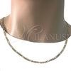 Oro Laminado Basic Necklace, Gold Filled Style Figaro Design, Polished, Golden Finish, 04.213.0113.22 (04 MM Thickness, 22 Inches Length)