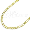 Oro Laminado Basic Necklace, Gold Filled Style Figaro Design, Polished, Golden Finish, 04.213.0113.22 (04 MM Thickness, 22 Inches Length)